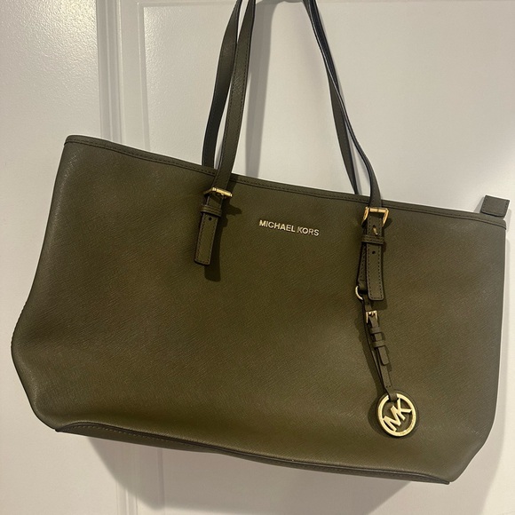 Michael Kors Dark Green Tote Bag - Picture 1 of 5